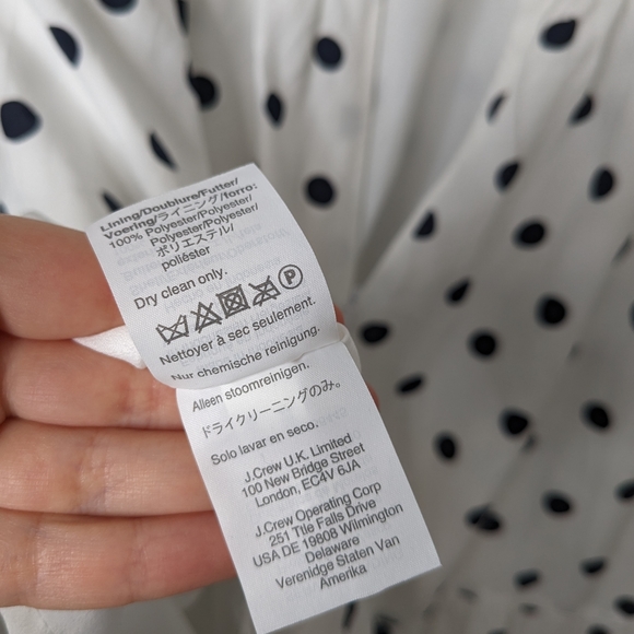 J.Crew Ruffle-Front faux-wrap Mini Dress in Polka Dot Size 10 - Picture 5 of 7